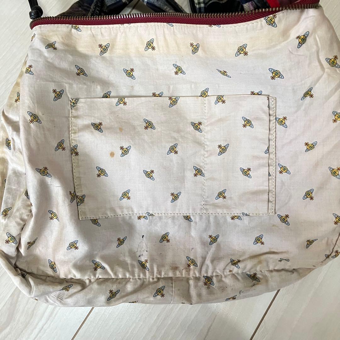 ヴィヴィアンウエストウッド　ショルダーバッグ　オーブ　チェック柄　クロスボディ