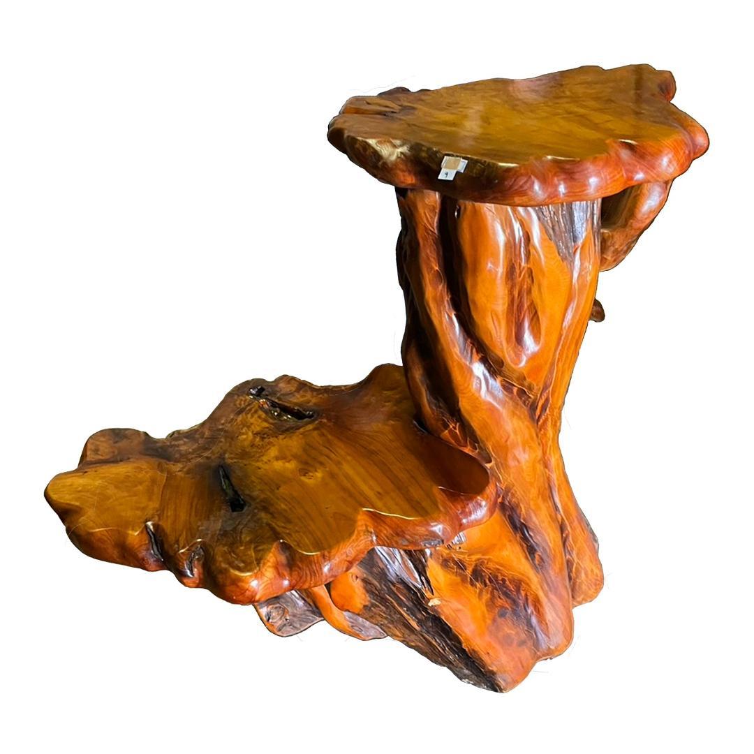 【入手困難 定価60万】高級木製2段テーブル　アンティーク　アジア家具⑨