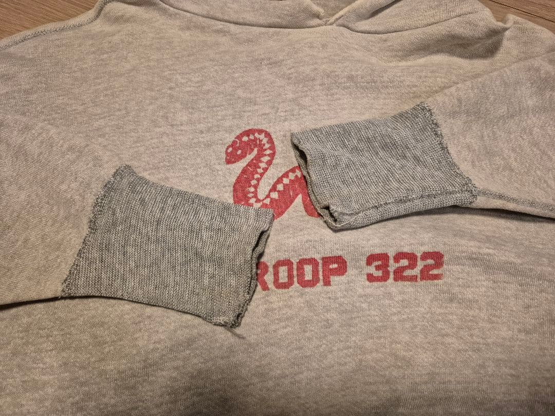 ヴィンテージ　ツートーン　スウェットパーカー　 染込プリント　60s 70s