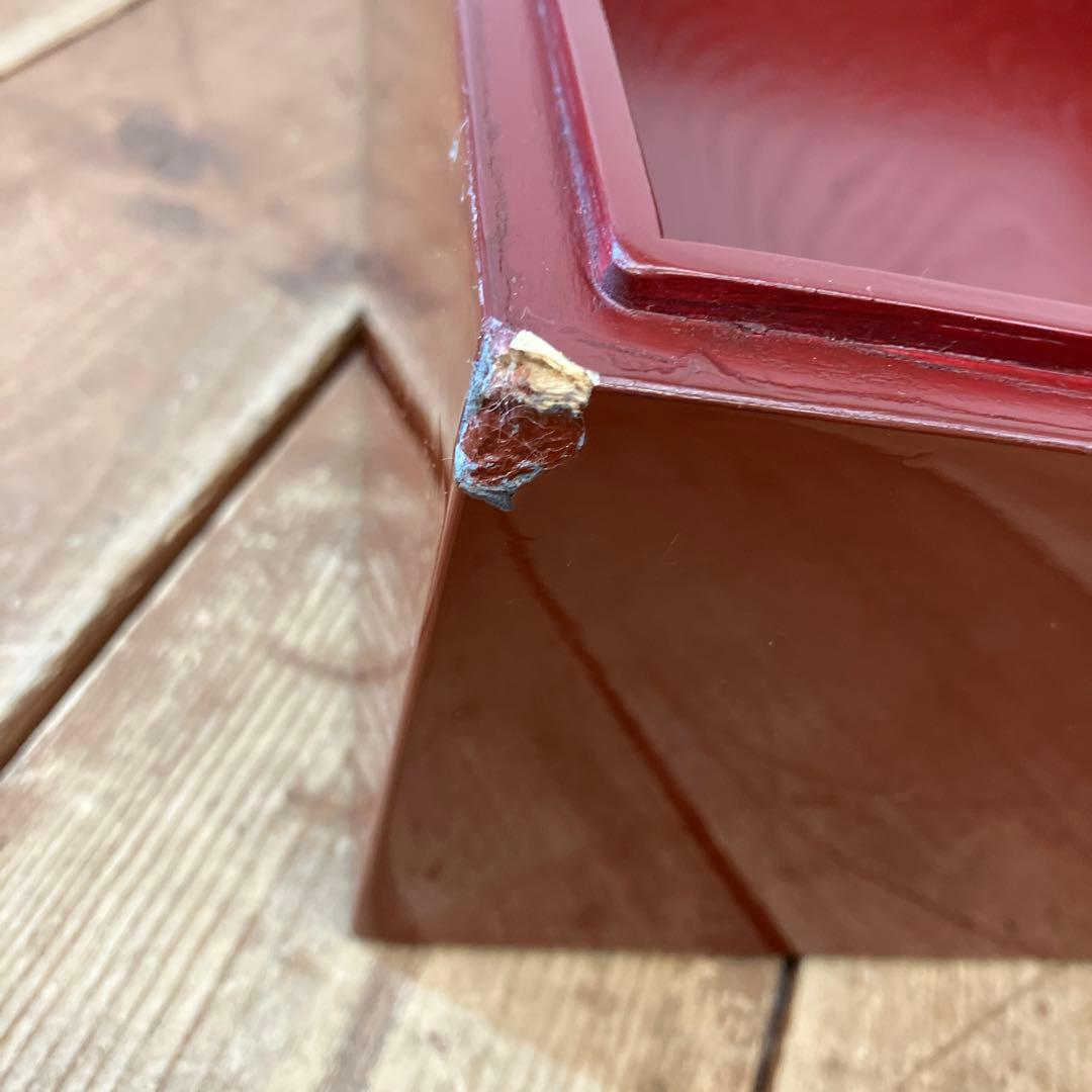 昭和レトロ 仙台箪笥 漆塗り 朱塗 木製 竜金具 文箱 硯箱 習字箱 書類ケース