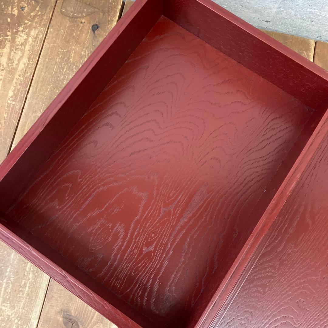 昭和レトロ 仙台箪笥 漆塗り 朱塗 木製 竜金具 文箱 硯箱 習字箱 書類ケース