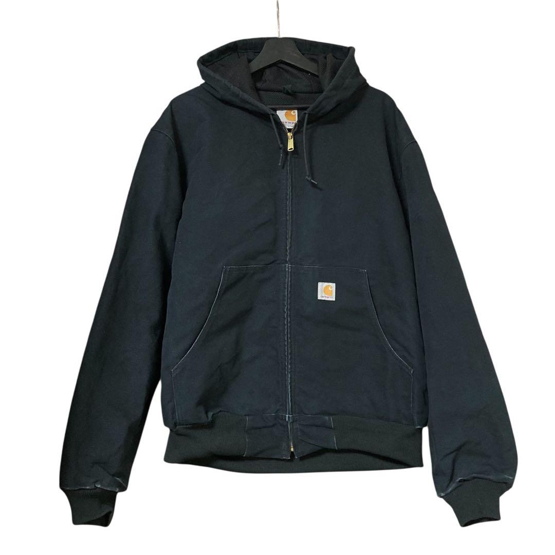 USA製 Carhartt フード付きジャケット ブラック アクティブジャケット