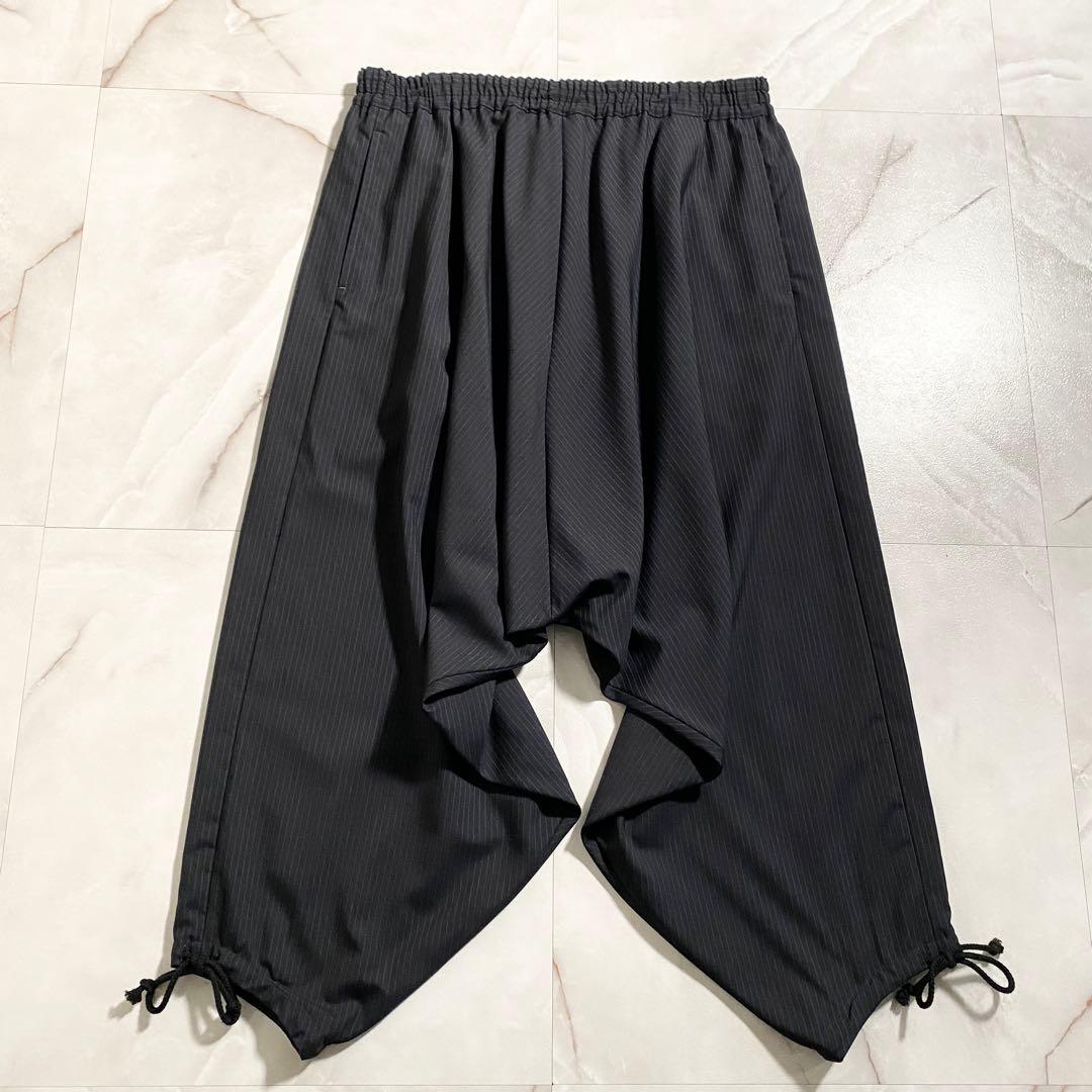 A15207 極美品 ジュンヤワタナベマン22ssストライプサルエルパンツ黒紺M