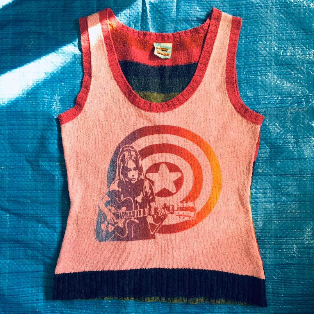 ヒステリックグラマー☆サマーニットタンクトップ⬜︎ノースリーブ⬜︎レインボー⬜︎90s