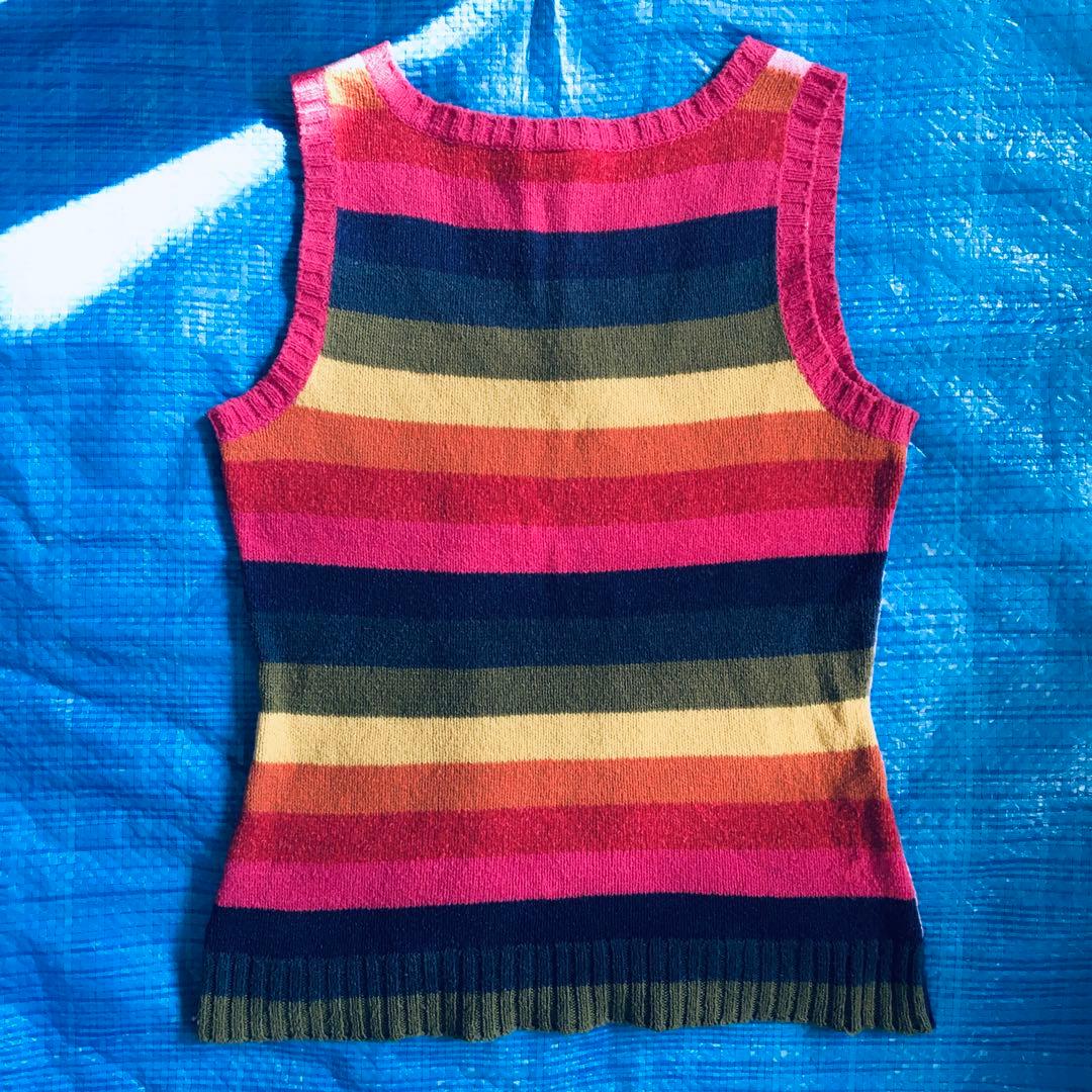 ヒステリックグラマー☆サマーニットタンクトップ⬜︎ノースリーブ⬜︎レインボー⬜︎90s