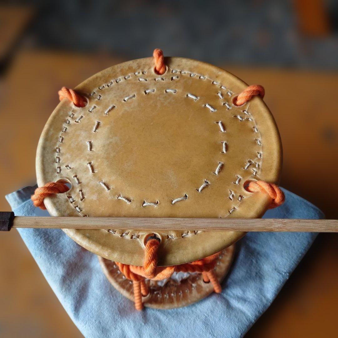 和楽器 鼓 皮革 バチ付き