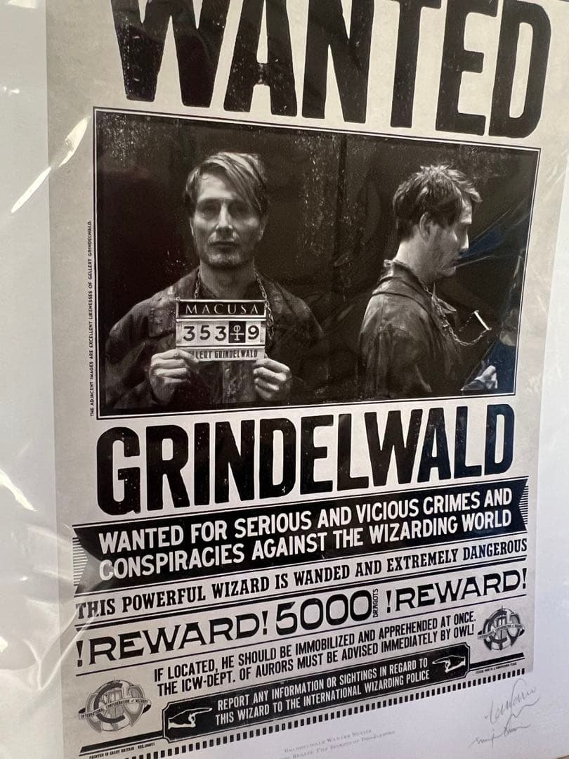 グリンデルバルド指名手配アートプリント　ハリーポッター　ミナリマアートプリント