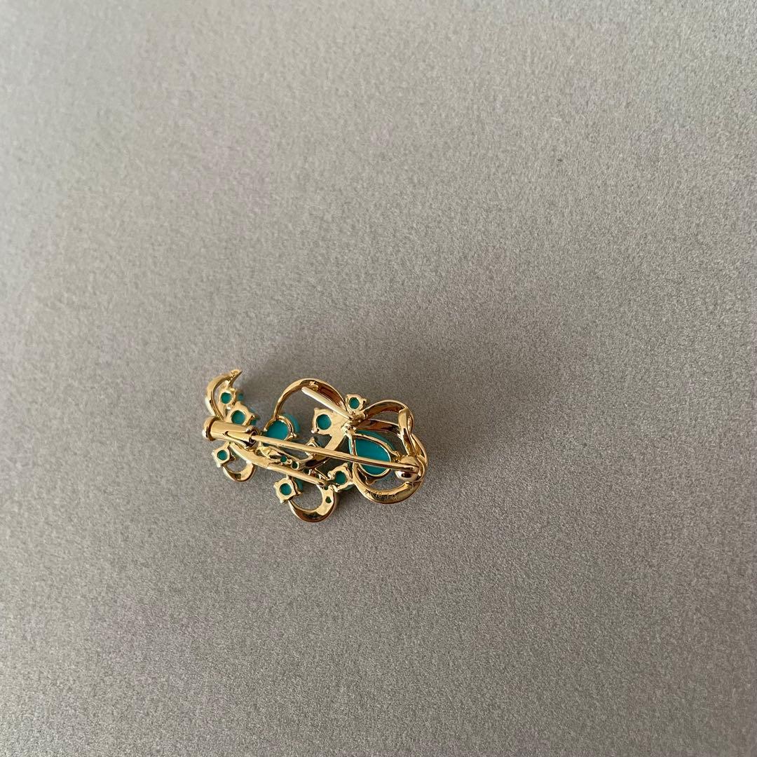 GSTV K18YGスリーピングビューティーターコイズ　ペンダントブローチ