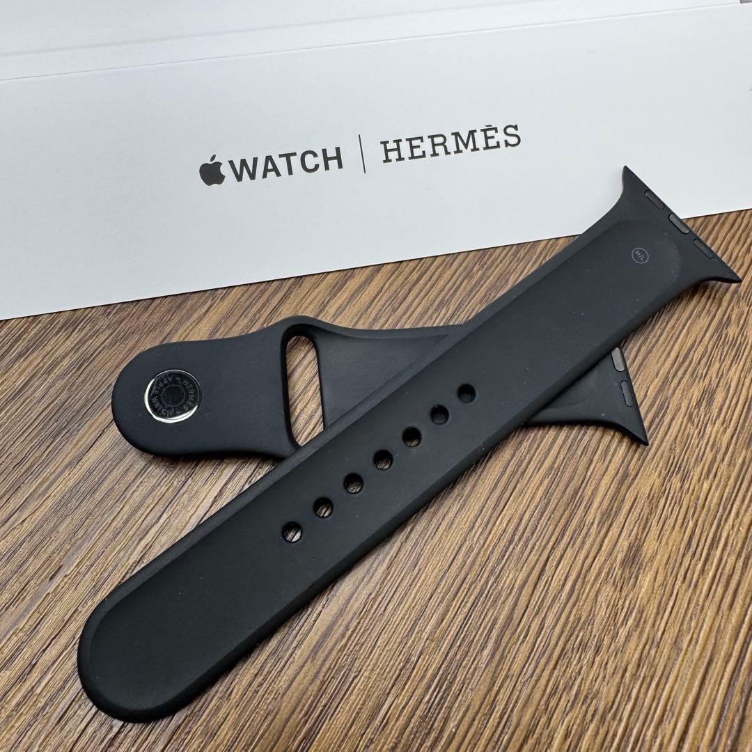 2201 Apple Watch エルメス　ブラック　黒　ラバー　シリコン