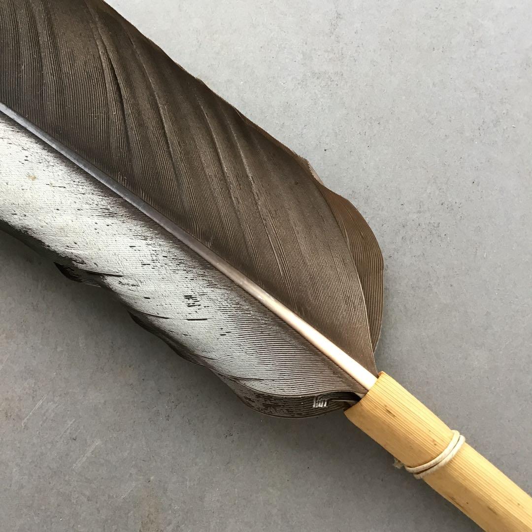 茶道具　御羽箒　三ツ羽根(野雁)羽箒　紙箱劣化有　S68HB