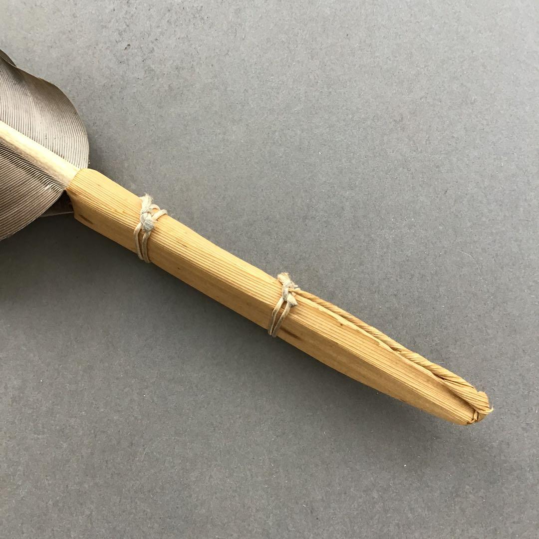 茶道具　御羽箒　三ツ羽根(野雁)羽箒　紙箱劣化有　S68HB