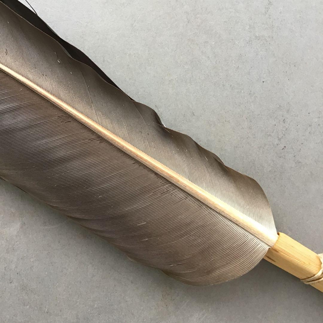 茶道具　御羽箒　三ツ羽根(野雁)羽箒　紙箱劣化有　S68HB