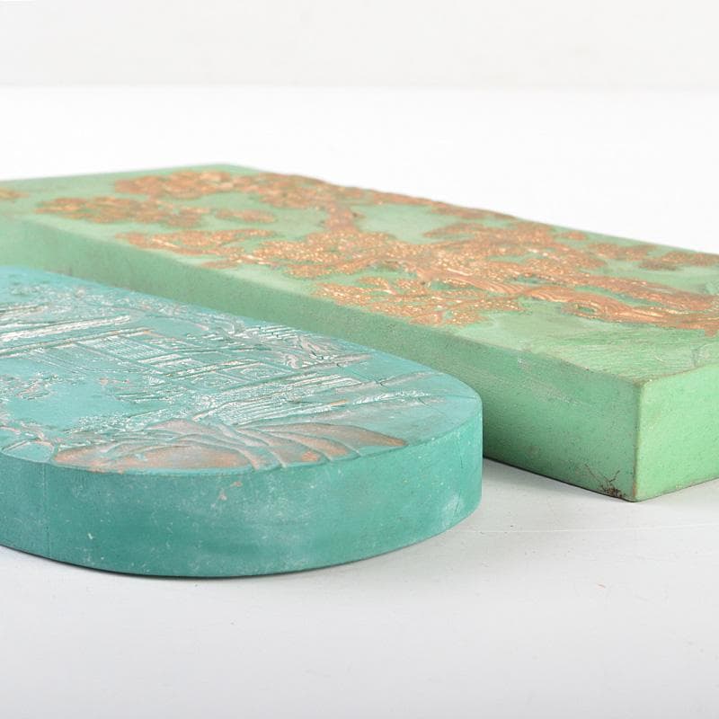 中国　書道具　楼閣山水文など　古墨　徽墨　4点まとめて　M　R7335