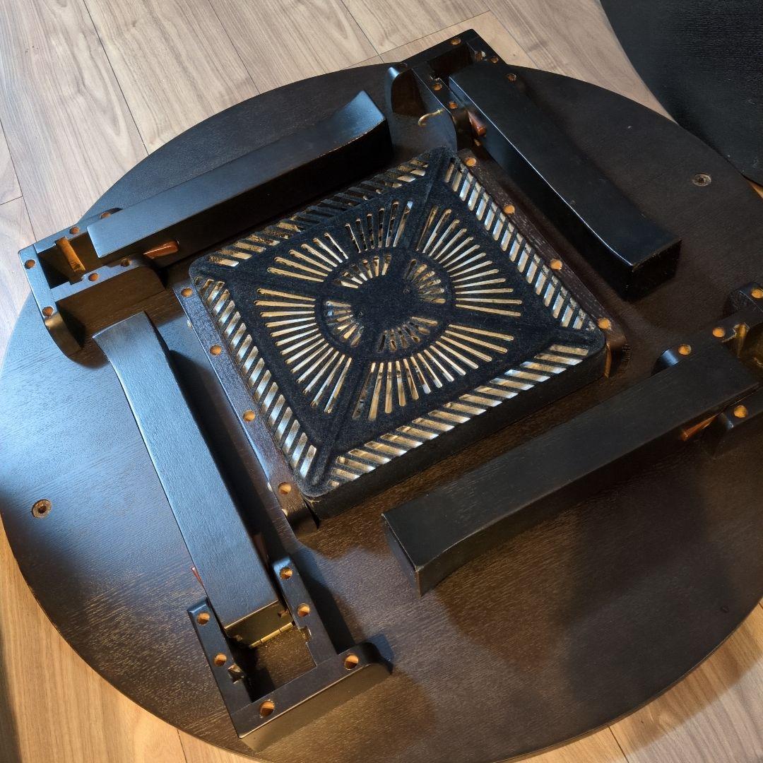 黒い円形こたつ 電源コード付き