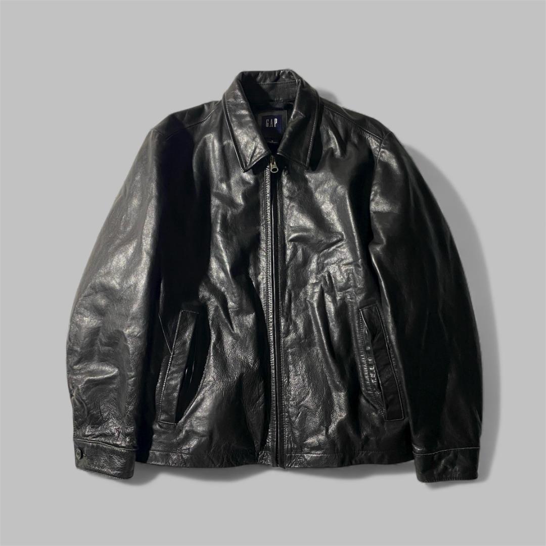 00s 名作 GAP カウレザージャケット ブラック