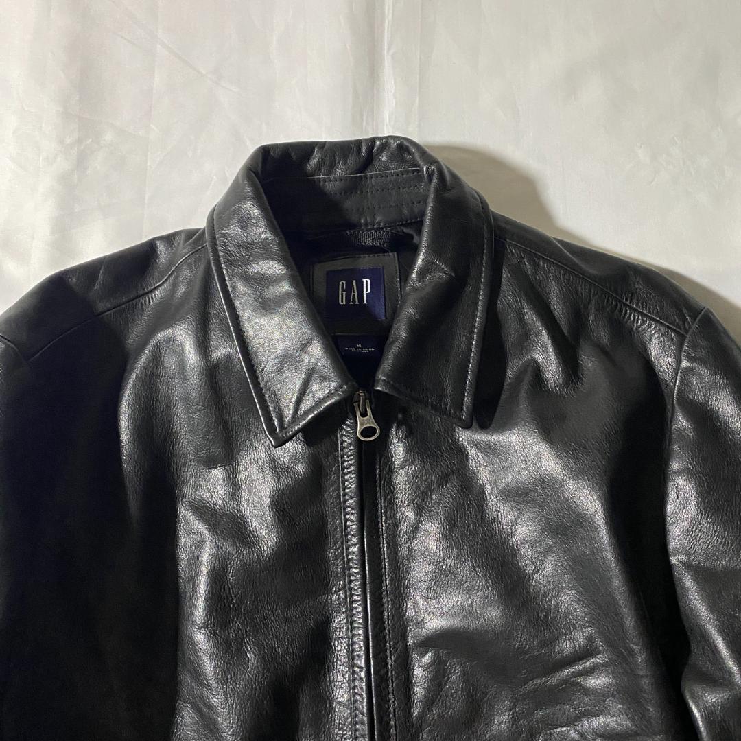 00s 名作 GAP カウレザージャケット ブラック
