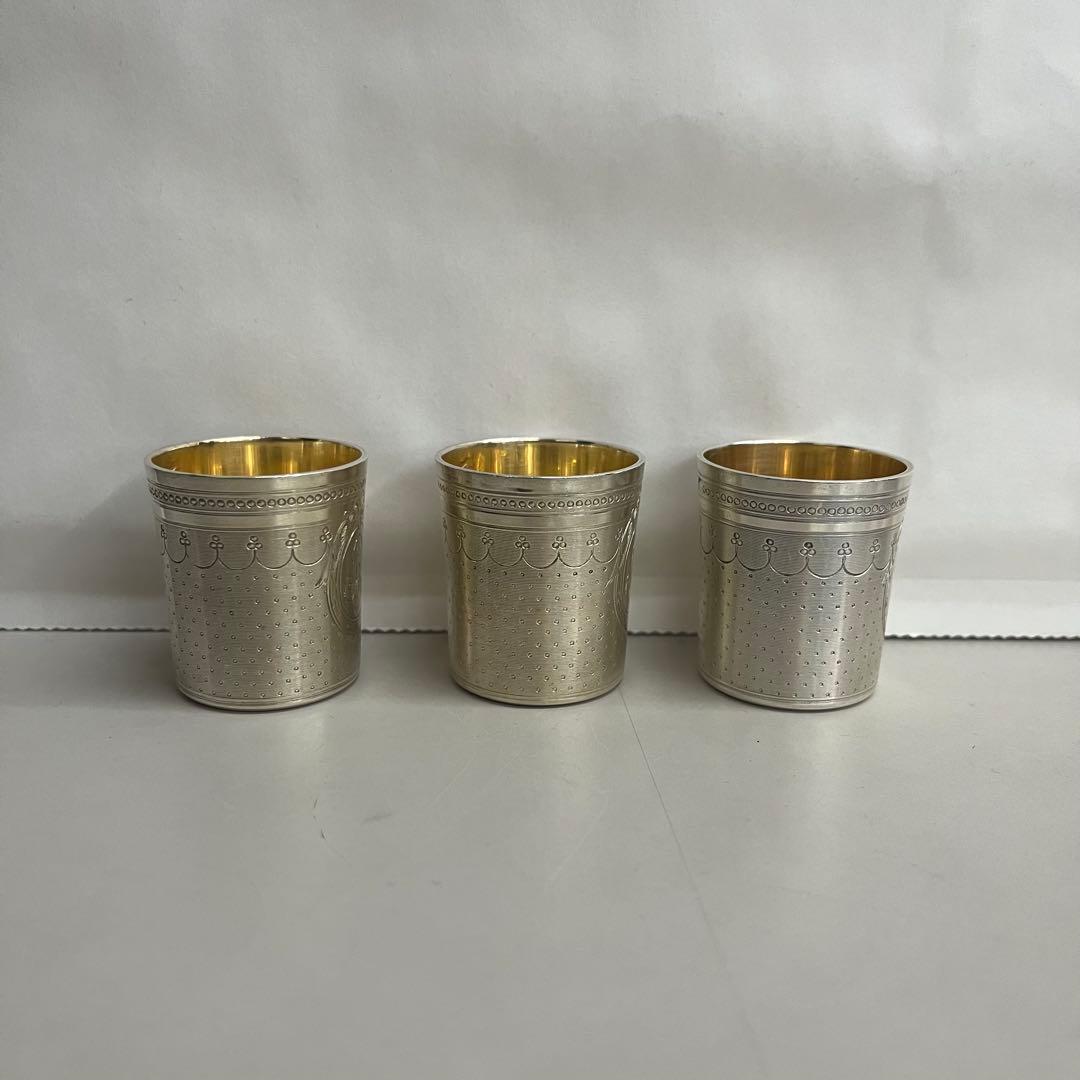 フランス　パリ　アンティーク　シルバー　銀製　リキュールカップ