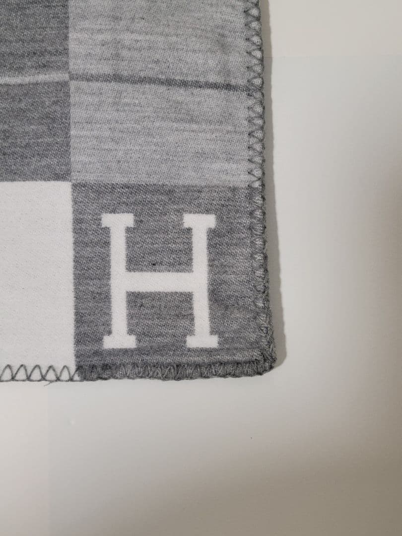 ami　【2枚】　エルメス　クッションカバー　グレー　45×45　チェック