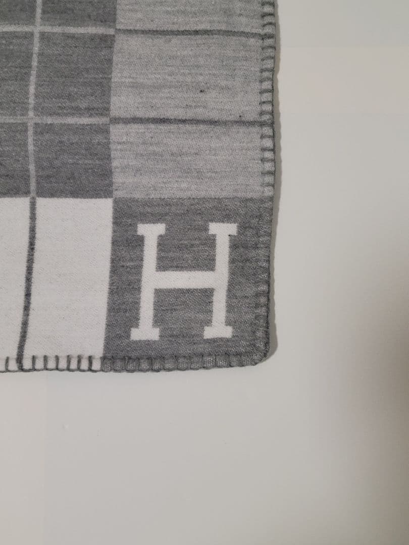 ami　【2枚】　エルメス　クッションカバー　グレー　45×45　チェック