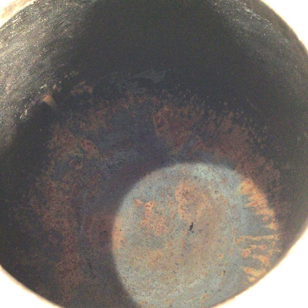 Ｍ１７６　茶釜　『釜師　加藤恵造作』『茄子耳』『素文』『棗釜』　共箱　茶道具