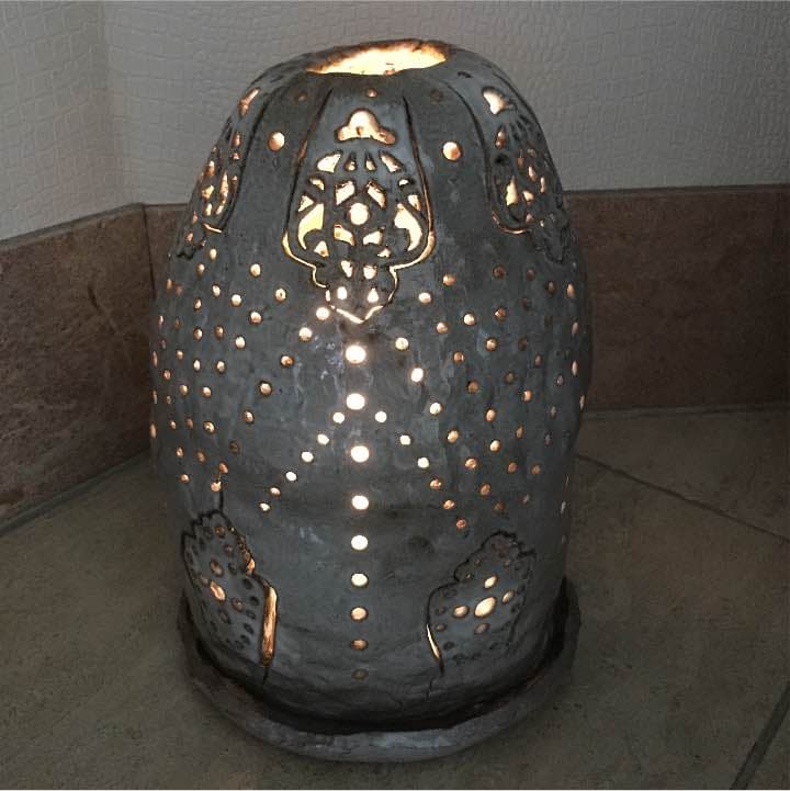 ランプシェード 陶器 陶芸 人感センサーランプ