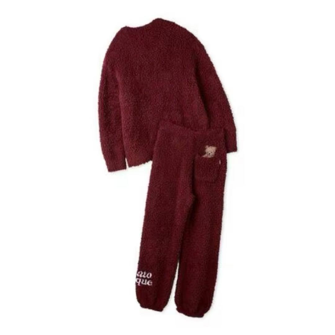 新品　HOLIDAY ベア　ジャガードプルオーバー　パンツ　赤　ジェラートピケ