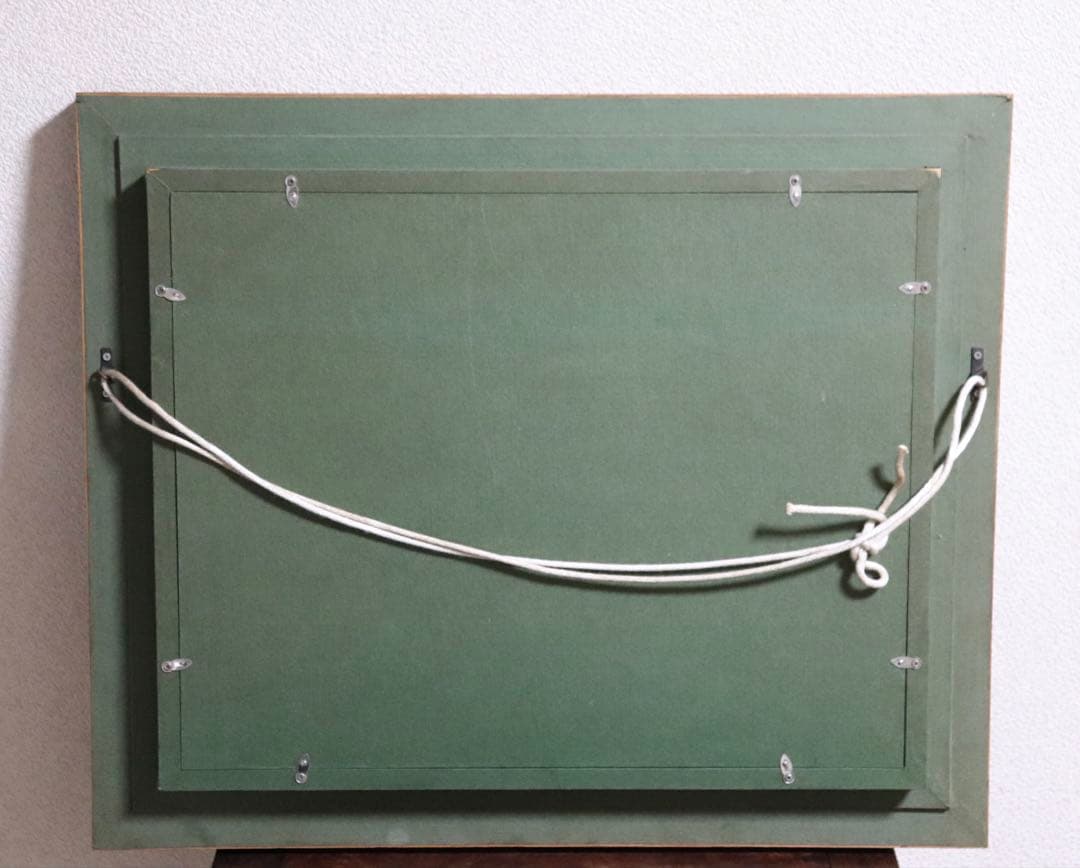 黒澤信男作　雪道の午後　油彩絵　直筆　額装　本人サインあり　箱入　送料込み