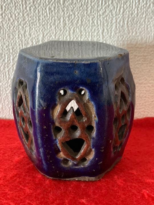 中国古美術　清時代蓝釉墨置き　物置 MT3-6