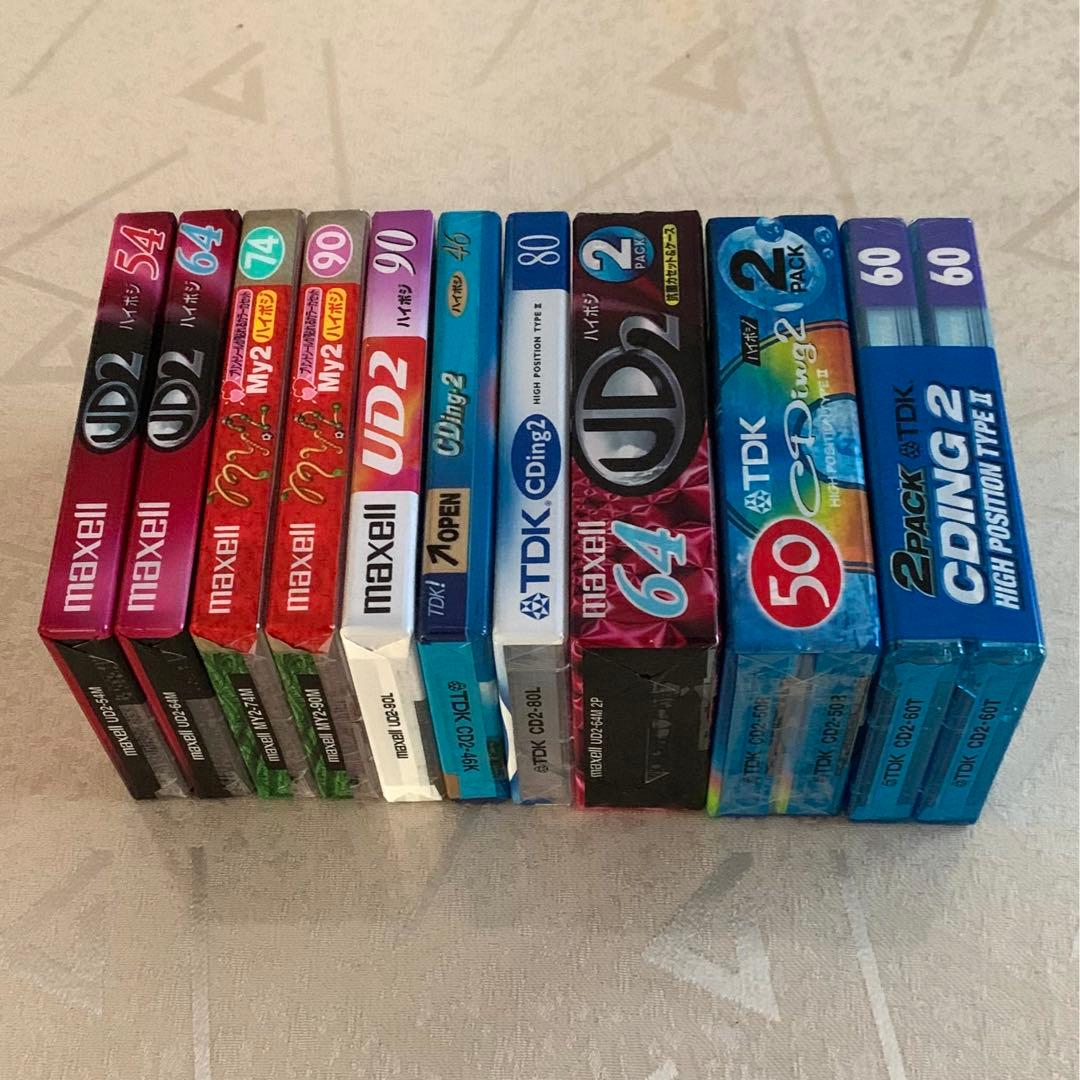 【未開封】カセットテープ ハイポジ 計13本(maxell 7本・TDK 6本）