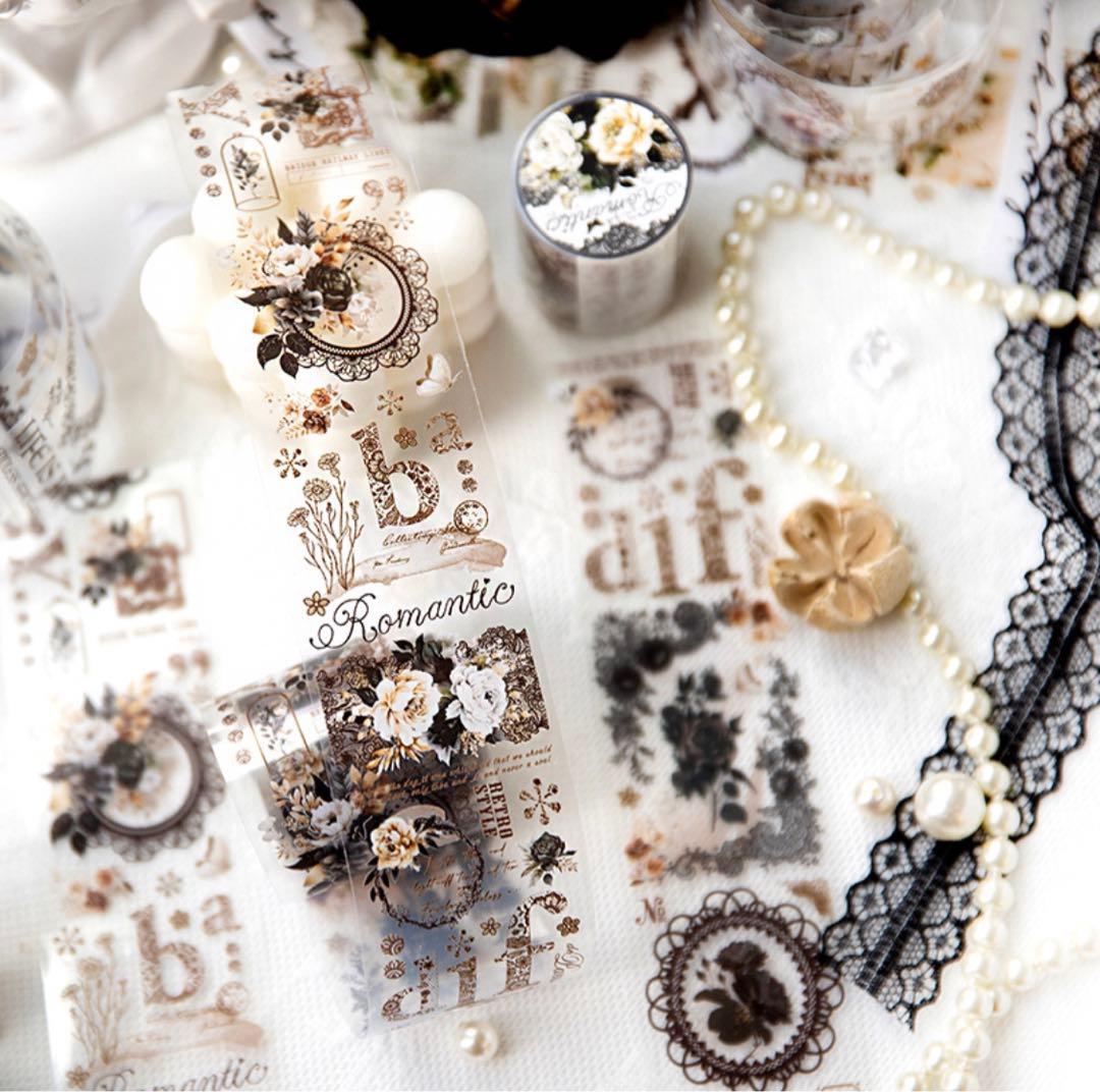 W1713.レースノクターン マスキングテープ PET 6種セット