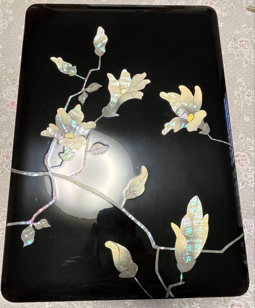 高岡漆器　立峯作　錫渕　木蓮　文箱　文庫