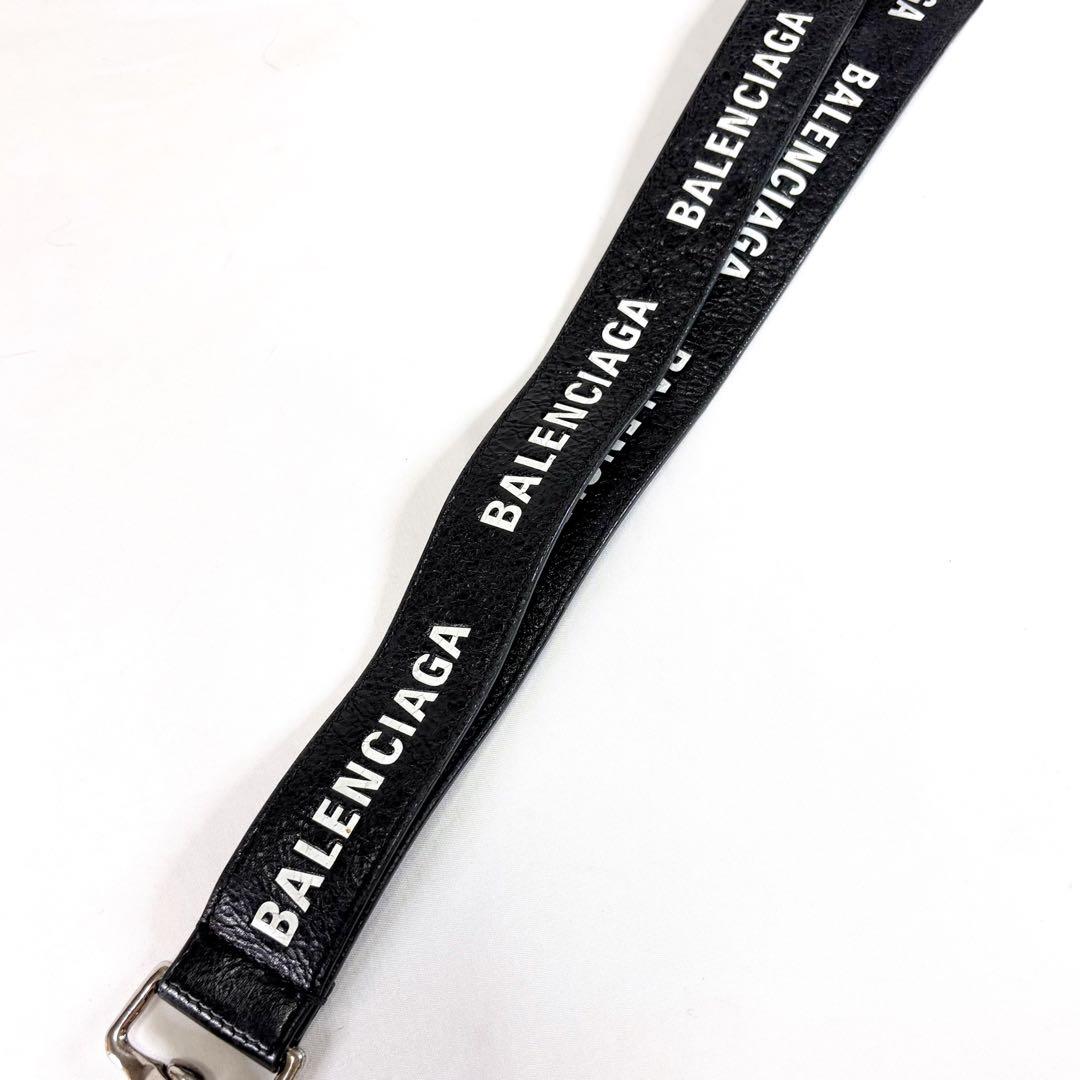 BALENCIAGA バレンシアガ ネックストラップ　ロゴ レザー