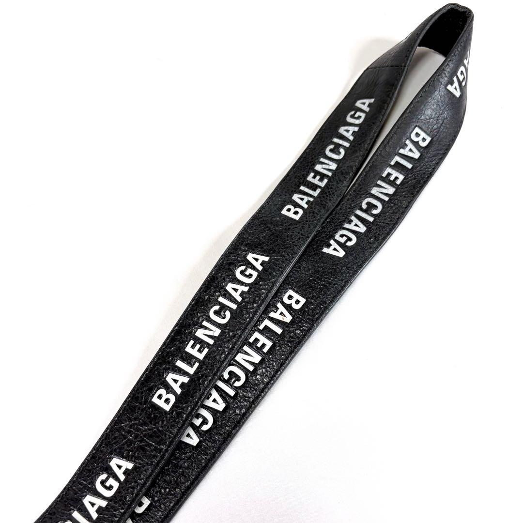 BALENCIAGA バレンシアガ ネックストラップ　ロゴ レザー
