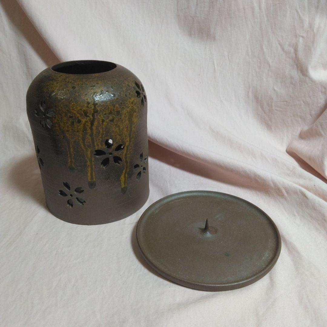 備前焼　作家物　桜の灯り