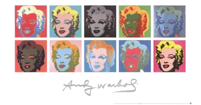 10 Marilyns on White/ウォーホル/ポスター