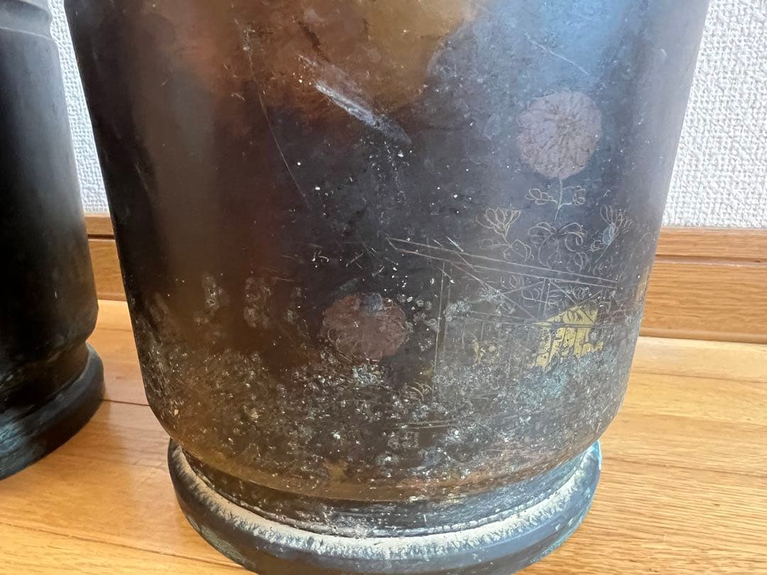 真鍮　火鉢　アンティーク雑貨　古道具　大正昭和レトロ　箱あり