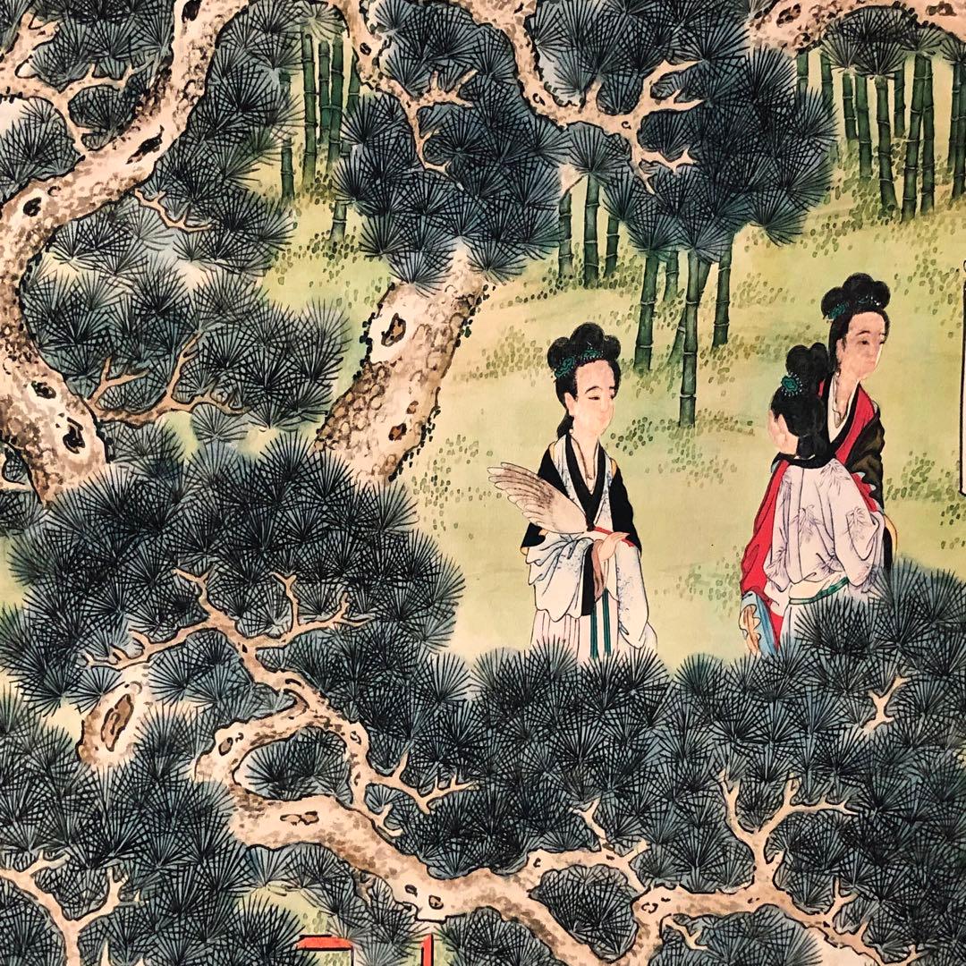 蔵出し 美術　高級品絵　巻き絵　大名家　唐寅　唐伯虎　旧蔵　掛け軸　4本セット