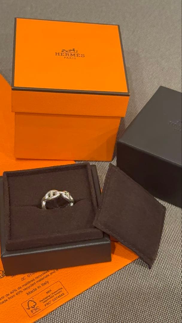 【未使用】HERMES エルメス　アンシェネリング　50 シェーヌダンクルリング