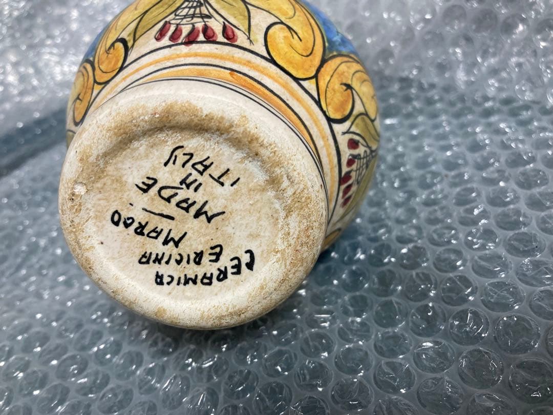 イタリアヴィンテージマヨリカ焼ERICINA手描き壺