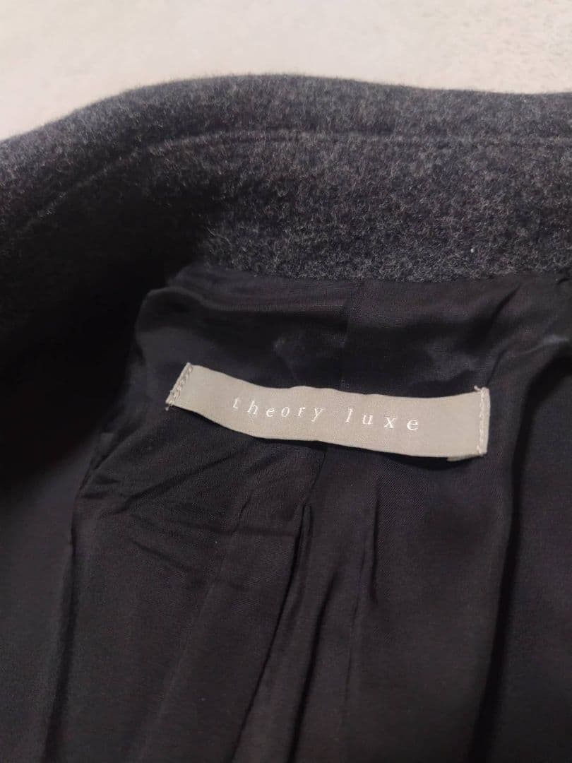 【美品】Theoryluxe ラムウールメルトン コート ロング グレー