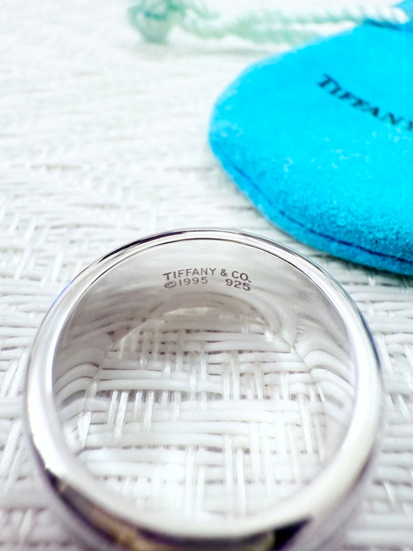 ティファニー　グルーブドリング　ダブルライン　リング　指輪　研磨済み　15号