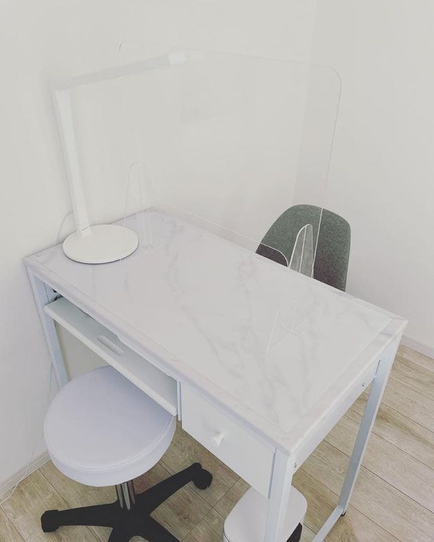 専用 コンパクトデスク 引き出し付き ガラス天板 ネイルデスク LOWYA