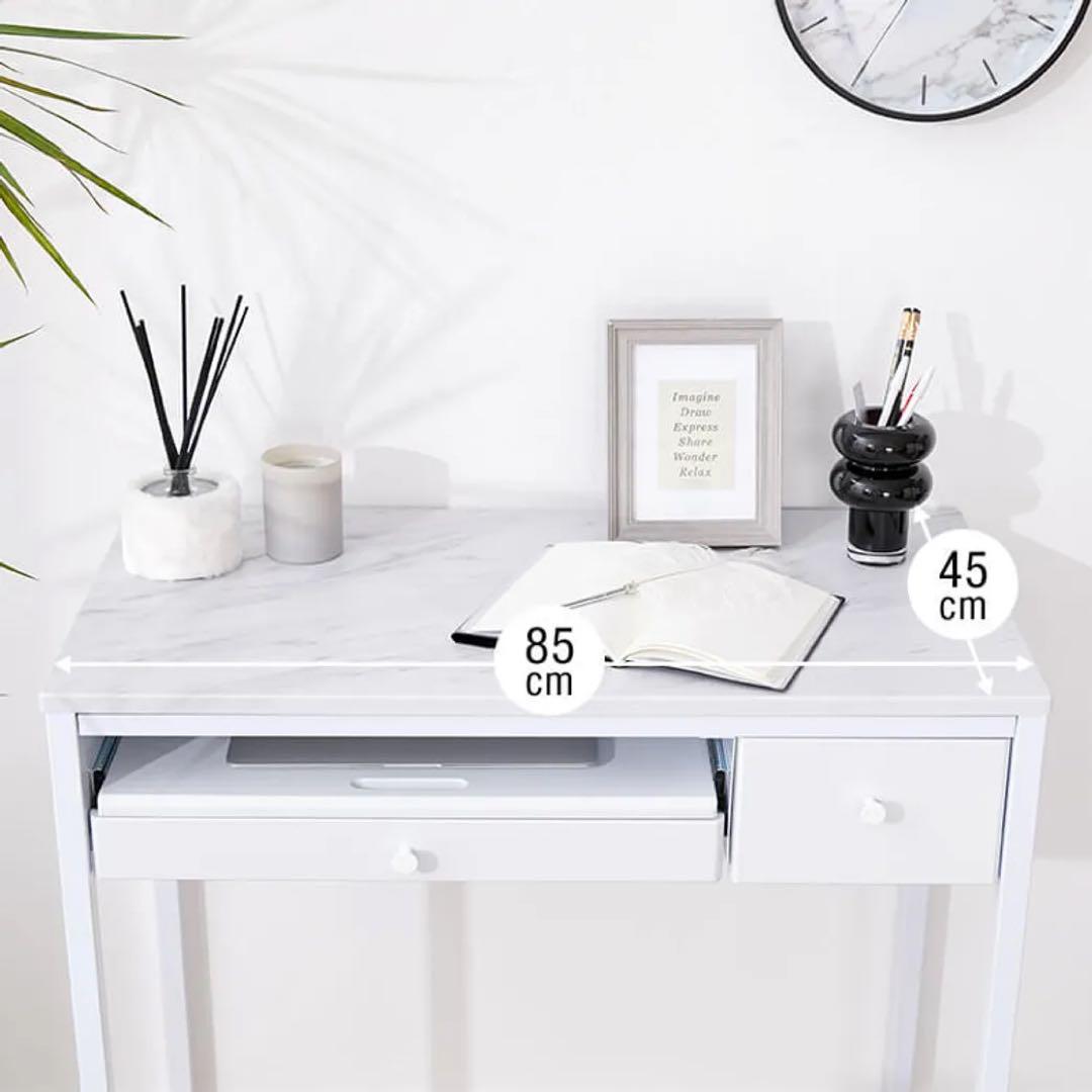 専用 コンパクトデスク 引き出し付き ガラス天板 ネイルデスク LOWYA