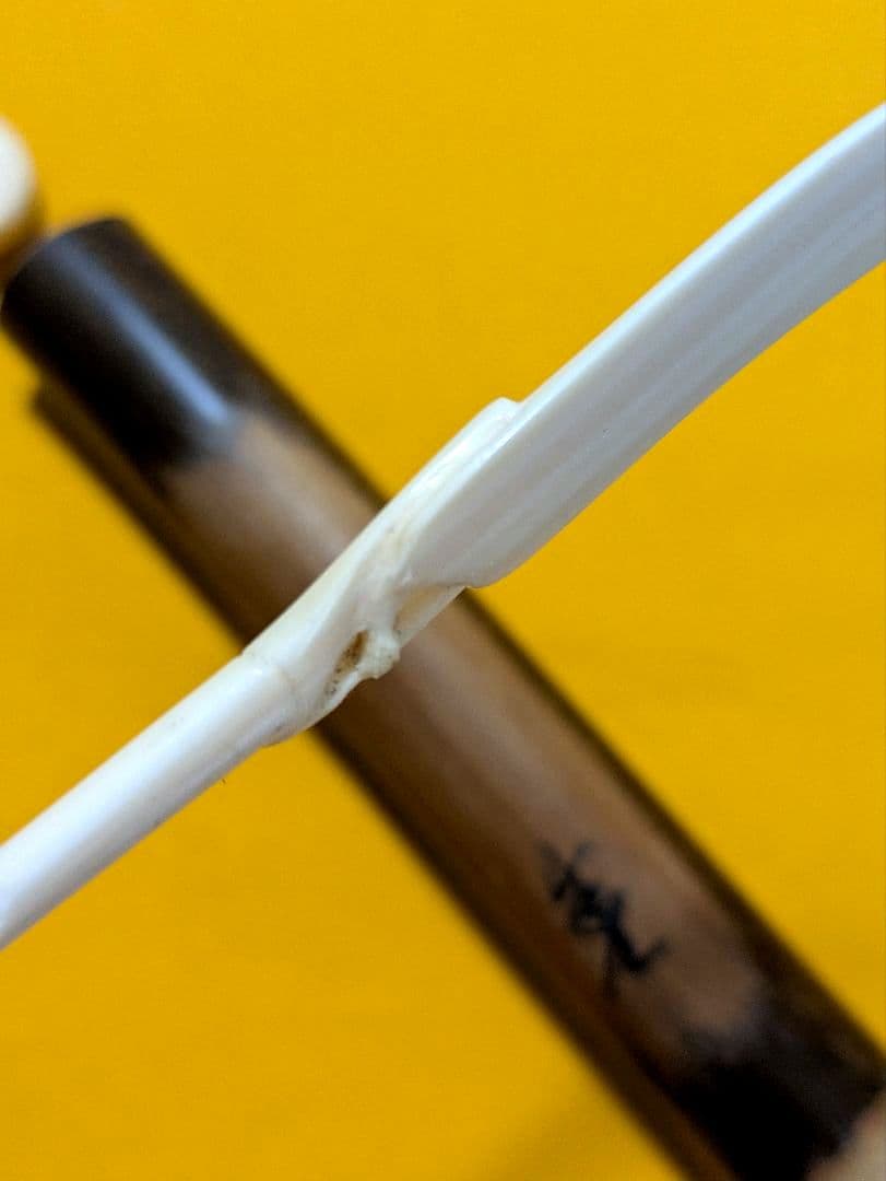 【閉店売り尽し】手彫茶杓 笹之葉 短寸箱入仕覆