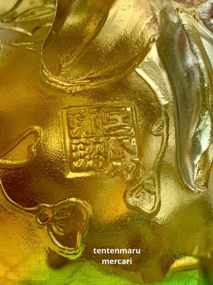 リ*ー様 琉璃工房 ☆ ガラスオブジェ ☆ ネズミとお花モチーフ ☆ 美品