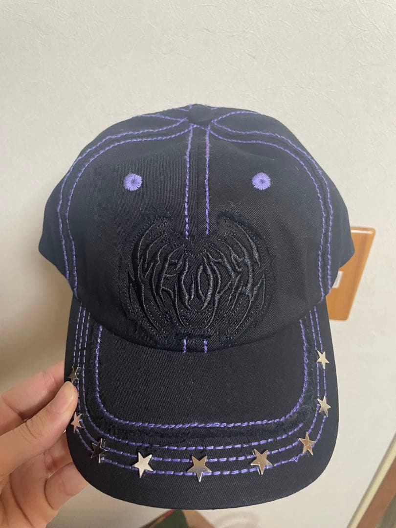 ec melodi キャップ 黒紫　新品未使用