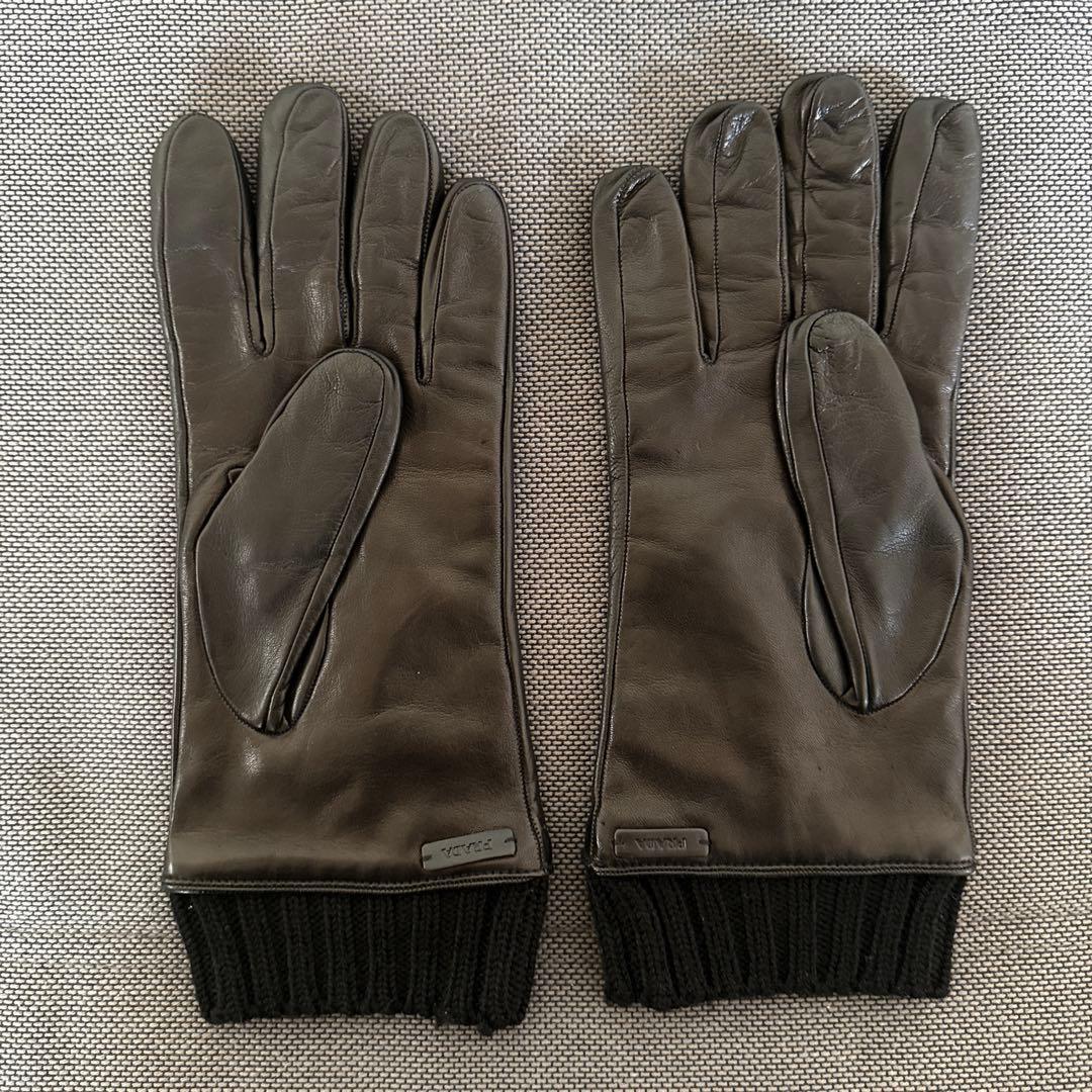 【美品】PRADA 羊革メンズ用 手袋 ブラック