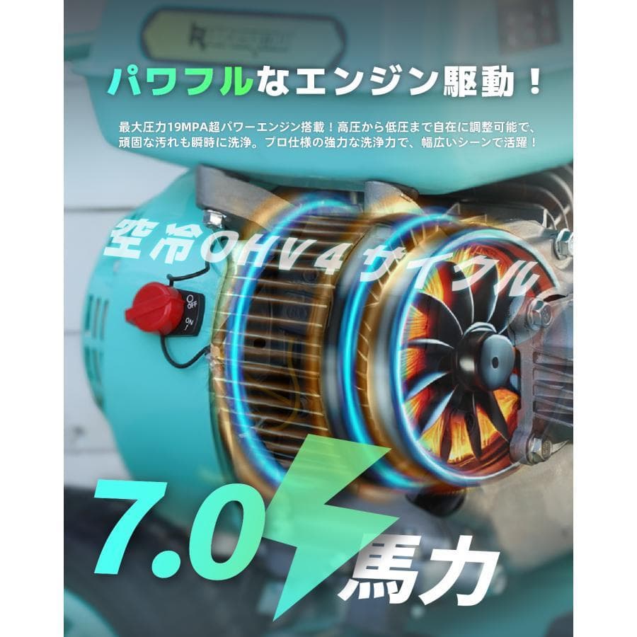 ★新商品！★エンジン式高圧洗浄機 17MPa 最大圧力 9.5L/min 流量