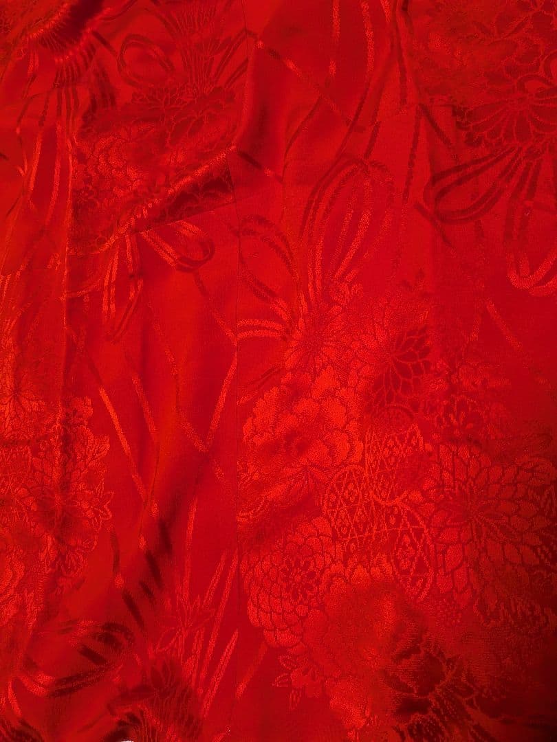 アンティーク黒引き振袖　豪快な松竹梅　＆アンティーク赤振袖長襦袢