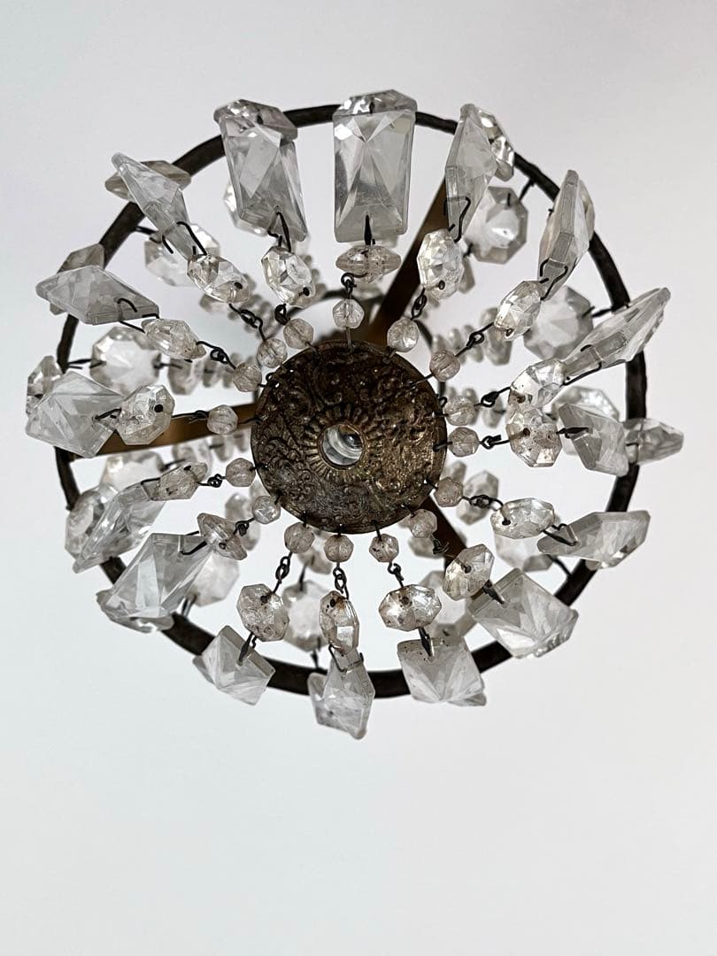 【美品】フランスアンティーク エンパイア型 装飾 1灯シャンデリア[3528]